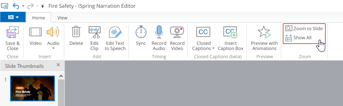 Editing a voice-over in PowerPoint with iSpring Suite