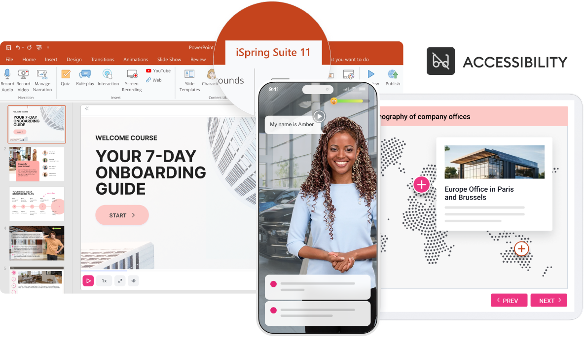 An interactive eLearning course created with iSpring Suite