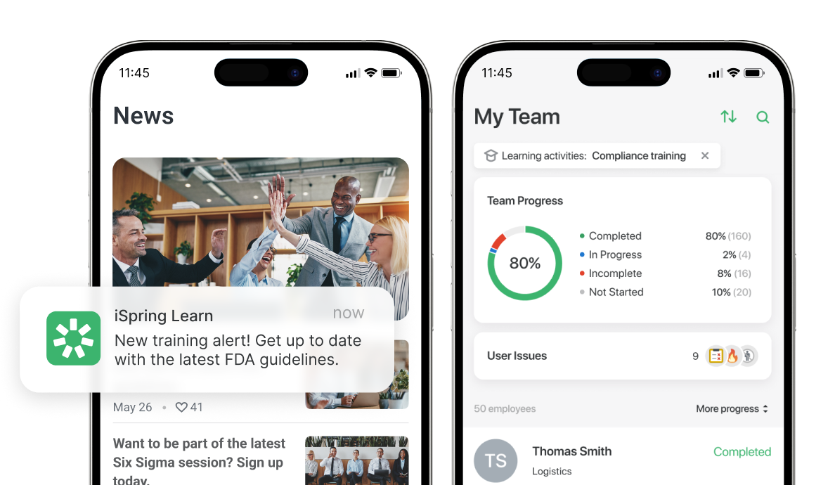 Mobile learning with iSpring Learn LMS