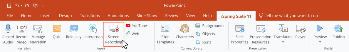Press the screen recording button