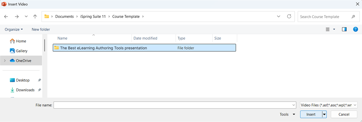 Video file directly from computer