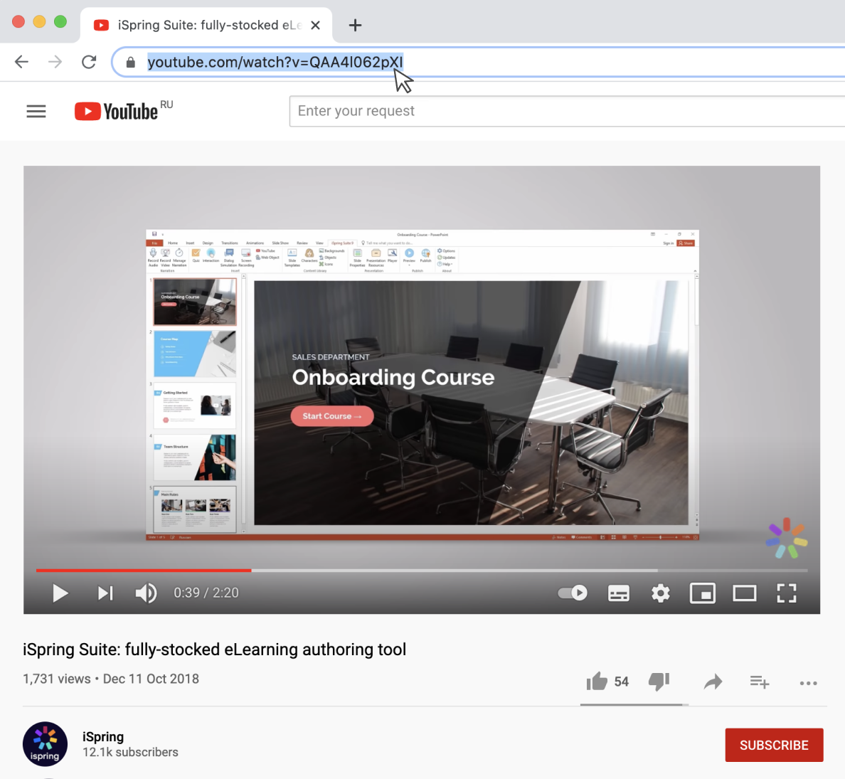 Getting the link to a video Getting the link to a YouTube video