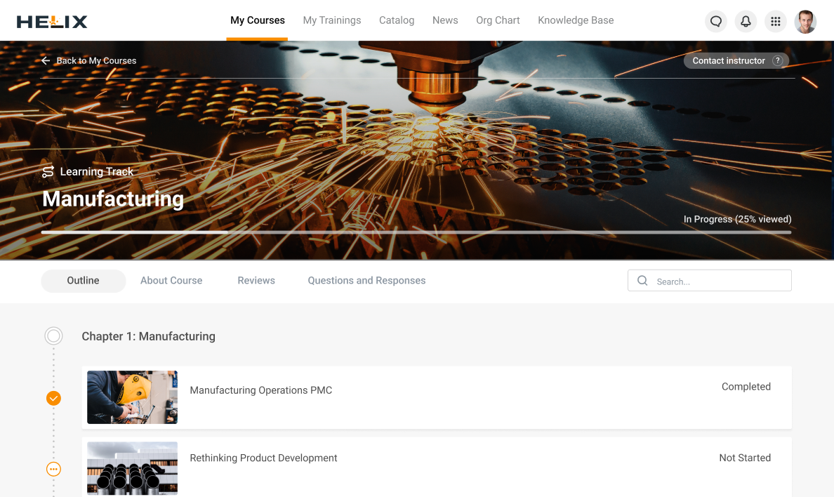 Customizable learning management system