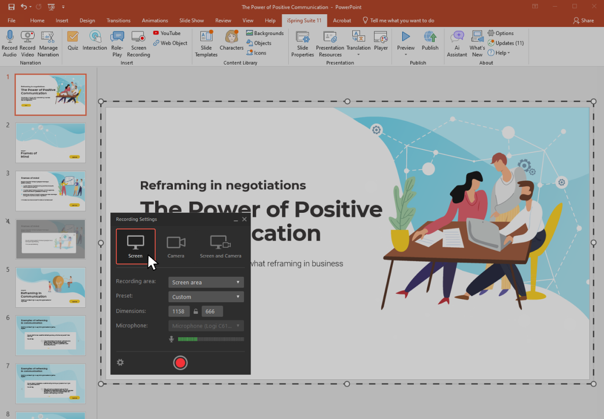 Using a course authoring tool for making video presentations