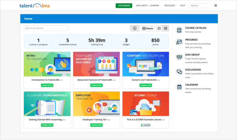 TalentLMS TalentLMS interface