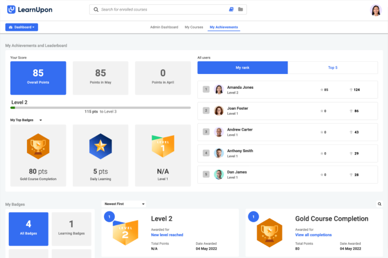 LearnUpon LearnUpon SaaS LMS interface
