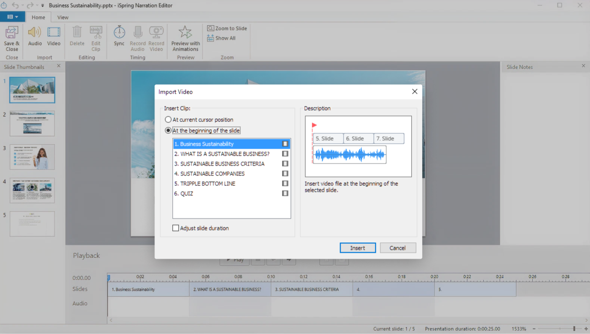 Import video window Import video window in iSpring Suite