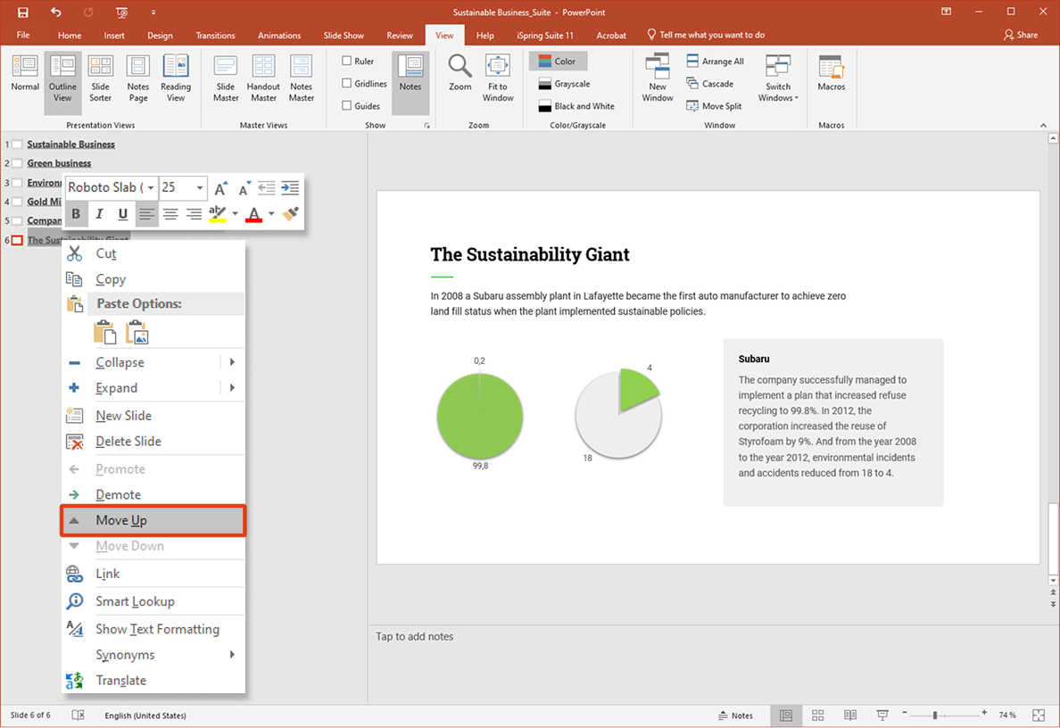Promote and Demote options Promote and Demote options in PowerPoint