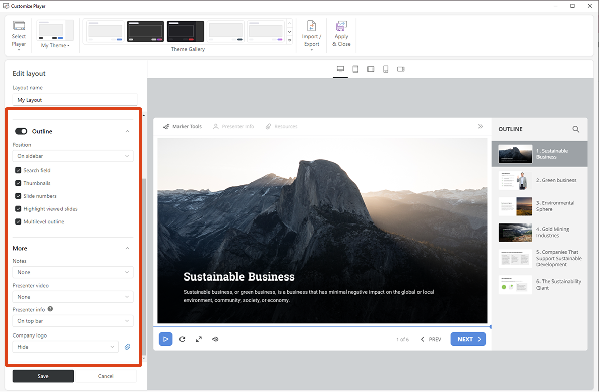 Setting up the outline Setting up the outline in iSpring Suite