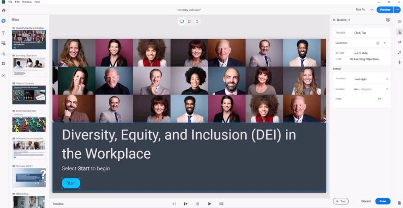 Adobe Captivate interface Adobe Captivate interface