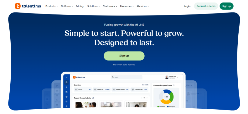 The TalentLMS platform website